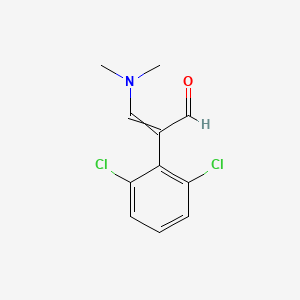 molecular formula C11H11Cl2NO B11739496 2-(2,6-Dichlorophenyl)-3-(dimethylamino)prop-2-enal 