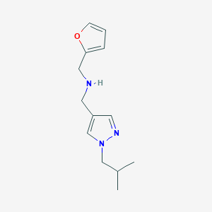 molecular formula C13H19N3O B11739501 [(furan-2-yl)methyl]({[1-(2-methylpropyl)-1H-pyrazol-4-yl]methyl})amine 