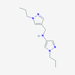 molecular formula C13H21N5 B11739509 1-propyl-N-[(1-propyl-1H-pyrazol-4-yl)methyl]-1H-pyrazol-4-amine 