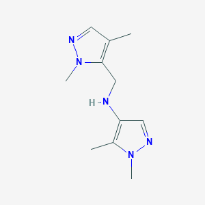 molecular formula C11H17N5 B11739510 N-[(1,4-dimethyl-1H-pyrazol-5-yl)methyl]-1,5-dimethyl-1H-pyrazol-4-amine 