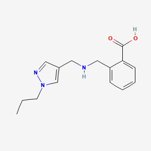 molecular formula C15H19N3O2 B11739514 2-({[(1-propyl-1H-pyrazol-4-yl)methyl]amino}methyl)benzoic acid 