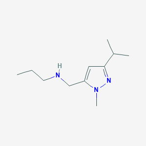 molecular formula C11H21N3 B11739525 {[1-methyl-3-(propan-2-yl)-1H-pyrazol-5-yl]methyl}(propyl)amine 