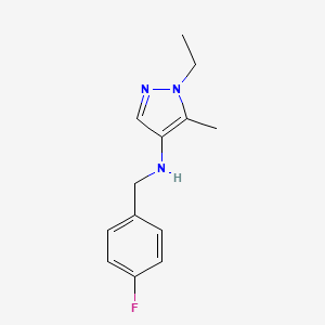 molecular formula C13H16FN3 B11739530 1-ethyl-N-(4-fluorobenzyl)-5-methyl-1H-pyrazol-4-amine 