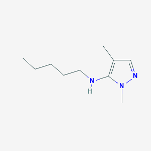 molecular formula C10H19N3 B11739595 1,4-dimethyl-N-pentyl-1H-pyrazol-5-amine 