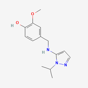 molecular formula C14H19N3O2 B11739606 2-methoxy-4-({[1-(propan-2-yl)-1H-pyrazol-5-yl]amino}methyl)phenol 