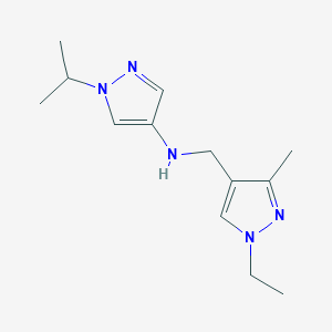 molecular formula C13H21N5 B11739612 N-[(1-ethyl-3-methyl-1H-pyrazol-4-yl)methyl]-1-(propan-2-yl)-1H-pyrazol-4-amine 