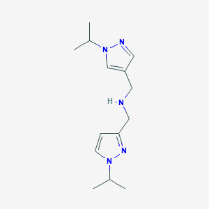 molecular formula C14H23N5 B11739614 {[1-(propan-2-yl)-1H-pyrazol-3-yl]methyl}({[1-(propan-2-yl)-1H-pyrazol-4-yl]methyl})amine 