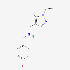 molecular formula C13H15F2N3 B11739621 [(1-ethyl-5-fluoro-1H-pyrazol-4-yl)methyl][(4-fluorophenyl)methyl]amine 