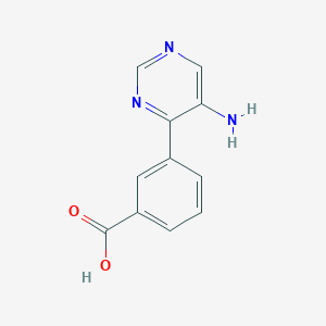 molecular formula C11H9N3O2 B11739640 3-(5-Aminopyrimidin-4-YL)benzoic acid CAS No. 1823245-42-6