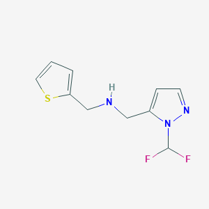 {[1-(difluoromethyl)-1H-pyrazol-5-yl]methyl}[(thiophen-2-yl)methyl]amine