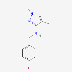 molecular formula C12H14FN3 B11739696 N-(4-fluorobenzyl)-1,4-dimethyl-1H-pyrazol-3-amine 