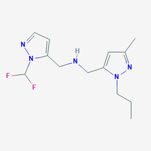 {[1-(difluoromethyl)-1H-pyrazol-5-yl]methyl}[(3-methyl-1-propyl-1H-pyrazol-5-yl)methyl]amine