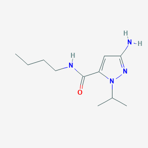 molecular formula C11H20N4O B11739717 3-amino-N-butyl-1-(propan-2-yl)-1H-pyrazole-5-carboxamide 