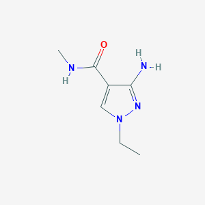 molecular formula C7H12N4O B11739725 3-Amino-1-ethyl-N-methyl-1H-pyrazole-4-carboxamide 