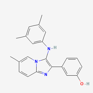 3-[3-(3,5-Dimethylanilino)-6-methylimidazo[1,2-a]pyridin-2-yl]phenol