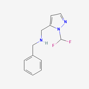 molecular formula C12H13F2N3 B11739761 benzyl({[1-(difluoromethyl)-1H-pyrazol-5-yl]methyl})amine 