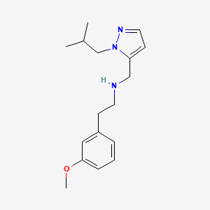 molecular formula C17H25N3O B11739770 [2-(3-methoxyphenyl)ethyl]({[1-(2-methylpropyl)-1H-pyrazol-5-yl]methyl})amine 