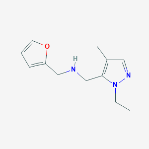 molecular formula C12H17N3O B11739776 [(1-ethyl-4-methyl-1H-pyrazol-5-yl)methyl][(furan-2-yl)methyl]amine 