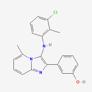 3-[3-(3-Chloro-2-methylanilino)-5-methylimidazo[1,2-a]pyridin-2-yl]phenol