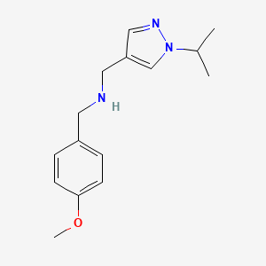 molecular formula C15H21N3O B11739785 [(4-methoxyphenyl)methyl]({[1-(propan-2-yl)-1H-pyrazol-4-yl]methyl})amine 