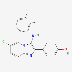 4-[6-Chloro-3-(3-chloro-2-methylanilino)imidazo[1,2-a]pyridin-2-yl]phenol