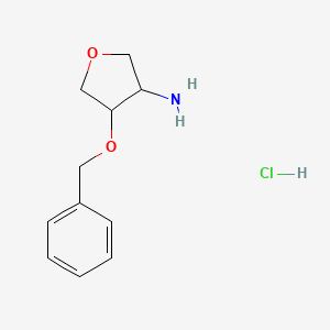 molecular formula C11H16ClNO2 B11739800 4-(Benzyloxy)tetrahydrofuran-3-amine hydrochloride 