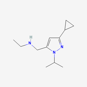 molecular formula C12H21N3 B11739804 N-{[3-cyclopropyl-1-(propan-2-yl)-1H-pyrazol-5-yl]methyl}ethanamine 