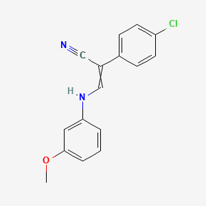 molecular formula C16H13ClN2O B11739812 2-(4-Chlorophenyl)-3-[(3-methoxyphenyl)amino]prop-2-enenitrile 