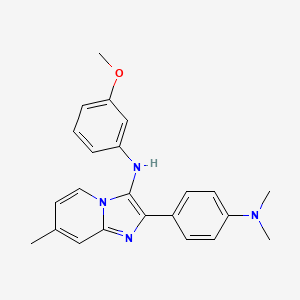 molecular formula C23H24N4O B1173982 2-[4-(dimethylamino)phenyl]-N-(3-methoxyphenyl)-7-methylimidazo[1,2-a]pyridin-3-amine 