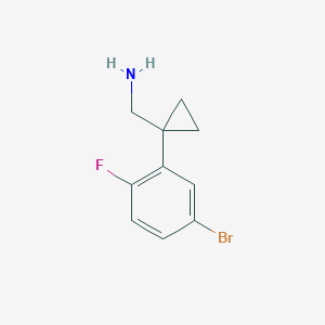 molecular formula C10H11BrFN B11739838 1-(5-Bromo-2-fluorophenyl)cyclopropanemethanamine 