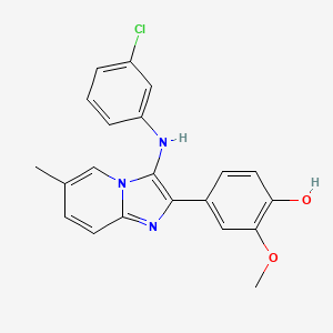 molecular formula C21H18ClN3O2 B1173986 4-[3-(3-Chloroanilino)-6-methylimidazo[1,2-a]pyridin-2-yl]-2-methoxyphenol 