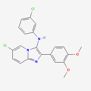 molecular formula C21H17Cl2N3O2 B1173992 6-chloro-N-(3-chlorophenyl)-2-(3,4-dimethoxyphenyl)imidazo[1,2-a]pyridin-3-amine 