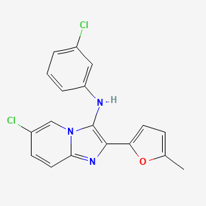 molecular formula C18H13Cl2N3O B1173993 6-chloro-N-(3-chlorophenyl)-2-(5-methyl-2-furyl)imidazo[1,2-a]pyridin-3-amine 