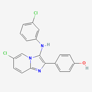 4-[6-Chloro-3-(3-chloroanilino)imidazo[1,2-a]pyridin-2-yl]phenol
