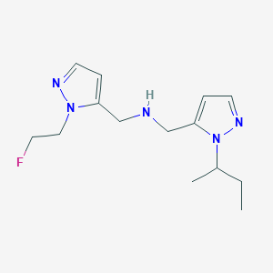 molecular formula C14H22FN5 B11739963 {[1-(butan-2-yl)-1H-pyrazol-5-yl]methyl}({[1-(2-fluoroethyl)-1H-pyrazol-5-yl]methyl})amine 