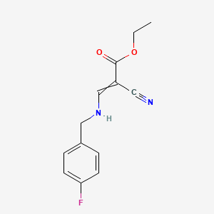 molecular formula C13H13FN2O2 B11739969 Ethyl 2-cyano-3-{[(4-fluorophenyl)methyl]amino}prop-2-enoate 