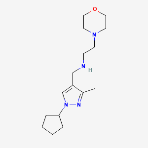 molecular formula C16H28N4O B11739977 [(1-cyclopentyl-3-methyl-1H-pyrazol-4-yl)methyl][2-(morpholin-4-yl)ethyl]amine 