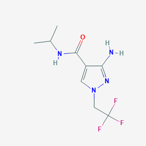 molecular formula C9H13F3N4O B11739983 3-amino-N-(propan-2-yl)-1-(2,2,2-trifluoroethyl)-1H-pyrazole-4-carboxamide 