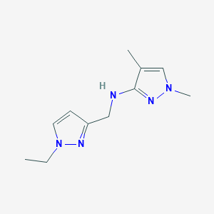 molecular formula C11H17N5 B11739989 N-[(1-ethyl-1H-pyrazol-3-yl)methyl]-1,4-dimethyl-1H-pyrazol-3-amine 