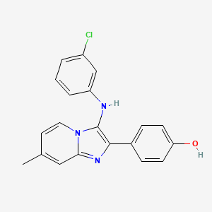 molecular formula C20H16ClN3O B1174000 4-[3-(3-Chloroanilino)-7-methylimidazo[1,2-a]pyridin-2-yl]phenol 