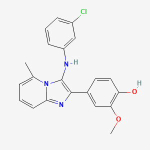 molecular formula C21H18ClN3O2 B1174001 4-[3-(3-Chloroanilino)-5-methylimidazo[1,2-a]pyridin-2-yl]-2-methoxyphenol 