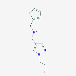 molecular formula C11H14FN3S B11740014 {[1-(2-fluoroethyl)-1H-pyrazol-4-yl]methyl}[(thiophen-2-yl)methyl]amine CAS No. 1856043-46-3