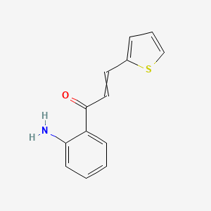 molecular formula C13H11NOS B11740024 1-(2-Aminophenyl)-3-(thiophen-2-yl)prop-2-en-1-one 