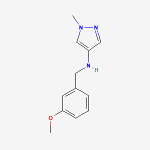 molecular formula C12H15N3O B11740060 N-[(3-methoxyphenyl)methyl]-1-methyl-1H-pyrazol-4-amine 