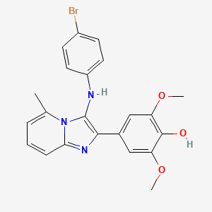 molecular formula C22H20BrN3O3 B1174008 4-[3-(4-Bromoanilino)-5-methylimidazo[1,2-a]pyridin-2-yl]-2,6-dimethoxyphenol 