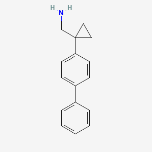 molecular formula C16H17N B11740090 1-(4-Biphenylyl)cyclopropanemethanamine 