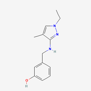 3-{[(1-ethyl-4-methyl-1H-pyrazol-3-yl)amino]methyl}phenol