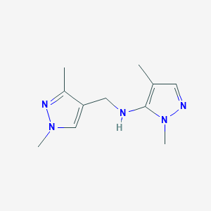 molecular formula C11H17N5 B11740114 N-[(1,3-dimethyl-1H-pyrazol-4-yl)methyl]-1,4-dimethyl-1H-pyrazol-5-amine 