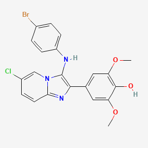 molecular formula C21H17BrClN3O3 B1174014 4-[3-(4-Bromoanilino)-6-chloroimidazo[1,2-a]pyridin-2-yl]-2,6-dimethoxyphenol 