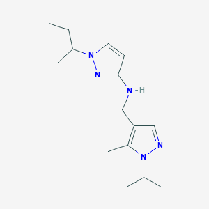 molecular formula C15H25N5 B11740163 1-(butan-2-yl)-N-{[5-methyl-1-(propan-2-yl)-1H-pyrazol-4-yl]methyl}-1H-pyrazol-3-amine 